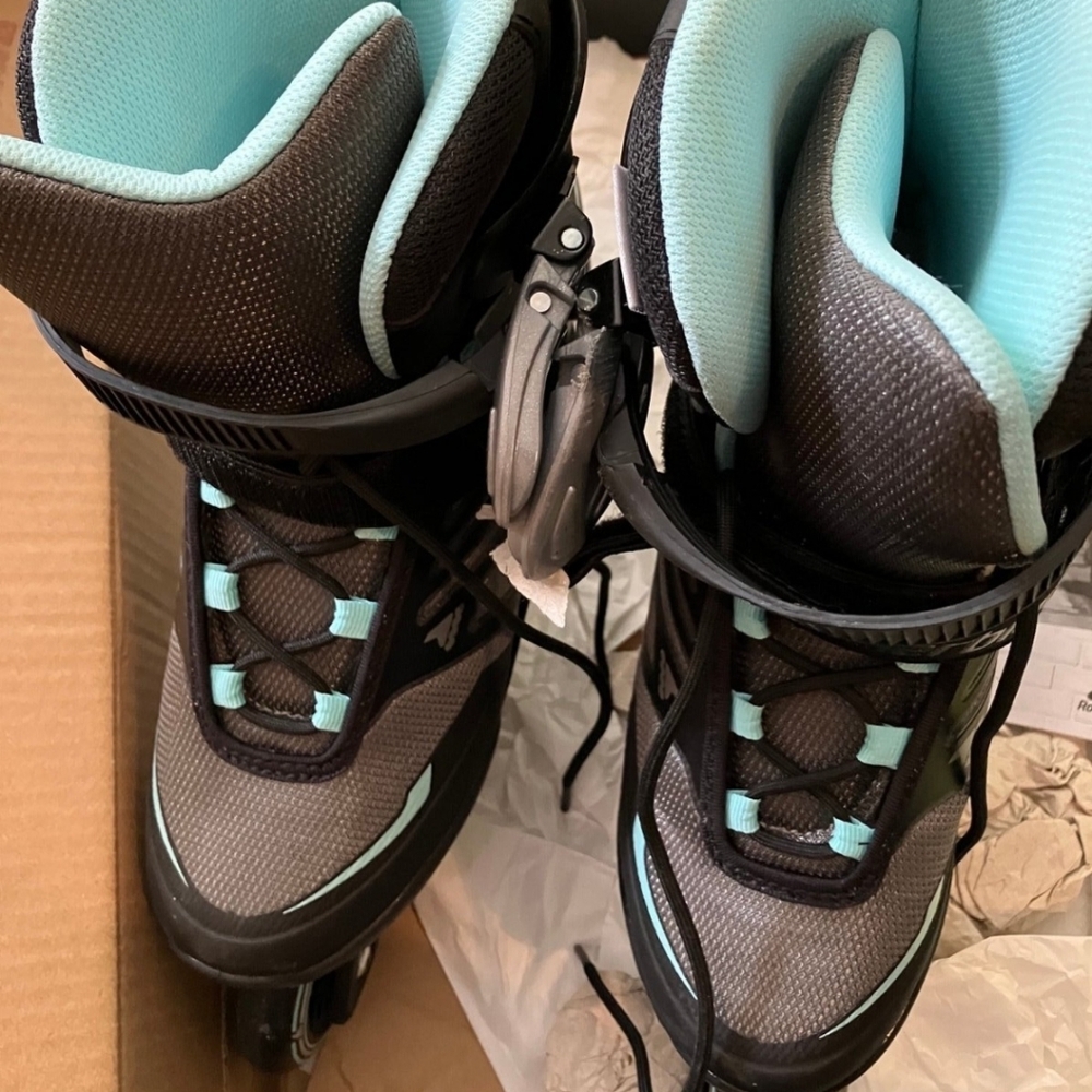 Women's Gray and Blue Rollerblades